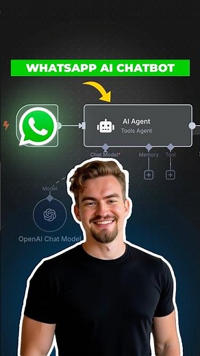 Build your first WhatsApp Chatbot only using an AI Agent in n8n, not even code.