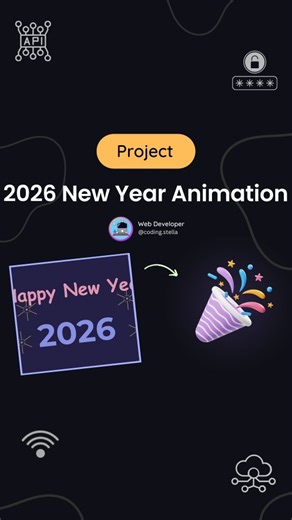 Stella • Coding • HTML • CSS • JAVASCRIPT on Instagram: "Happy New Year 2026 Animation Using HTML CSS 🥳🥶 Next Level Ballon Animation ☠️ Time to show dev's power 💪 Comment "2026" for Source Code [for my followers] !! FOLLOW US TO LEARN CODING !! Follow for more @coding.stella 💙 ❤️ Hit the heart icon and show your love to this video 💙 📲 Comment down your thoughts and doubts ✍️ 🌸 Share with your other frontend friends and spread the exciting tricks tips 🔥 • • • 📚 Learn daily » 𝖙his page i