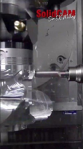 SolidCAM Milling Toolpath on a 5-Axis GROB CNC Machine