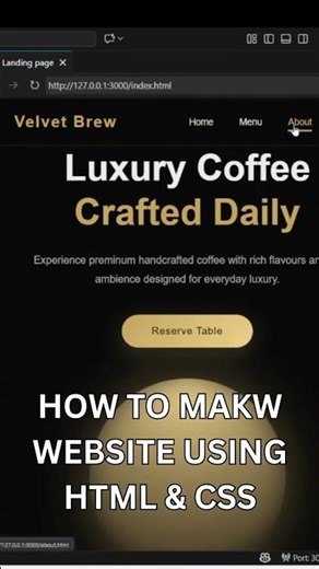 How to make website using html and css #html #webdesign #websiteproject #websitedesign #shorts