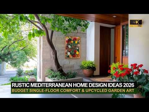 Rustic Mediterranean Home Ideas 2026 | Budget Single-Floor Comfort & Upcycled Garden Art