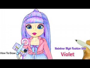 How To Draw + Colour A RAINBOW HIGH FASHION DOLL |Draw Fashion Doll | Cartooning Cute Drawings