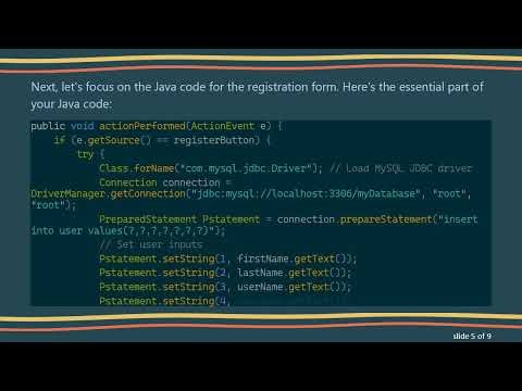How to Create a Registration Form in Java Connected to MySQL