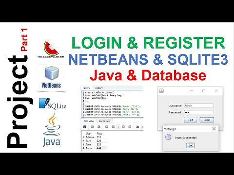 Java Project: Login and registration NetBeans with SQLite3 Database | Connect to database | Part 1