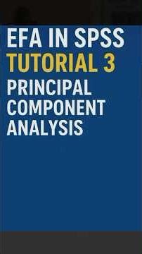 EFA in SPSS Tutorial 3: Principal Component Analysis (PCA). #spss #dataanlysis #shortvideo