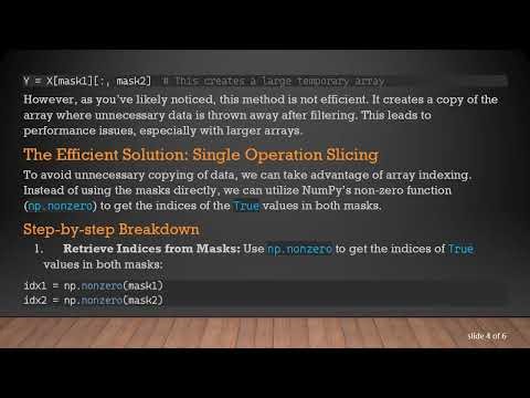 Efficiently Slice a Four-Dimensional Array with Two-Dimensional Masks