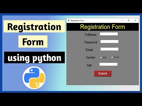 Registration Form using Python | Registration Form Using Tkinter Python 3 | Python tutorial