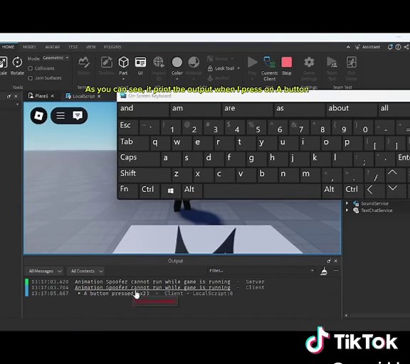 Detecting Player Input with User Input Service in Roblox