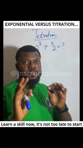 A lot of students confuse exponential notation with what they sometimes call titration in math. For example: 👉 (2 raised to the power of 3) 👉 (3 written to the left of 2, also known as left superscript) Both look similar but they are NOT the same! In this video, I demystify the difference in the clearest way possible. If you’ve ever mixed them up, this will finally set you free from the confusion! #ExponentialVsLeftSuperscript #MathAndScienceTutor #titration #MathTips #instructorsalison #learn