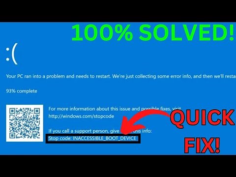 How to Fix INACCESSIBLE BOOT DEVICE in Windows 11 / Windows 10 - Stop code Inaccessible Boot Device