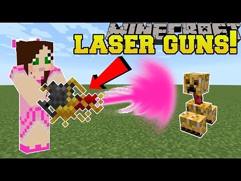 Minecraft: LASER GUNS!!! (PLASMA GUN, FLAMETHROWER, & SEEKER RIFLE!) Mod Showcase