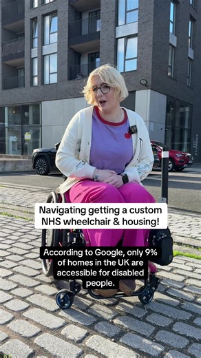 Navigating getting a custom NHS wheelchair be tricky because you often need to have an accessible home to eligible (depending on the area) here’s me explaining my thoughts on this! Remember: each area is different and if you are unsure ALWAYS speak to your medical team first! #Access: Video description: Eliza a White fem wheelchair user with blonde hair. They explain in different locations around the house such as outside, the kitchen, the living room and the bathroom how they navigated getting 