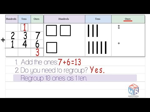 3-digit addition: regroup ones. Grade 2