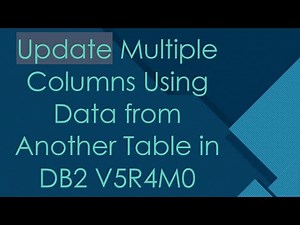 Update Multiple Columns Using Data from Another Table in DB2 V5R4M0