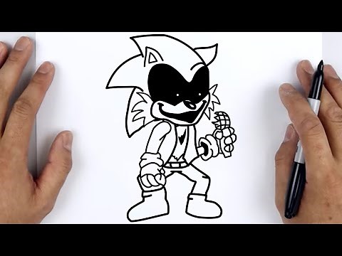 HOW TO DRAW MINUS SONIC EXE (LORD X) | Friday Night Funkin (FNF) - Easy Step By Step Tutorial