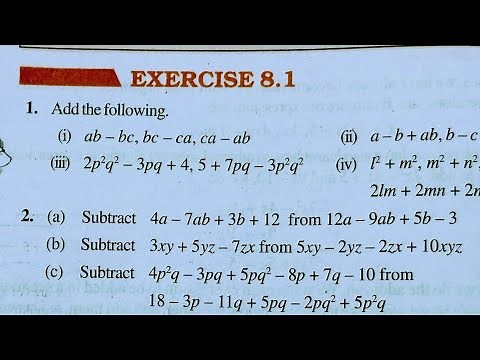 Class 8th maths l Exercise 8.1 l NCERT l Chapter 8 l Algebraic Expressions and identities l Carb Aca