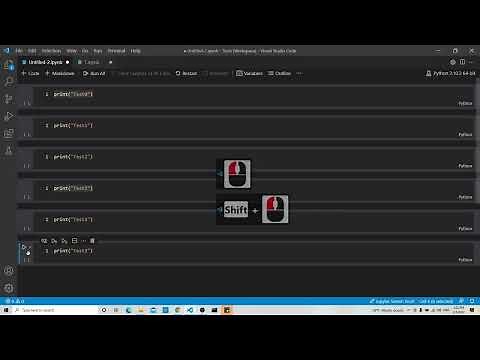 VScode. copy or select all cells in (jupyter notebook, pyton) to one cell or as is