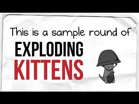 A sample round of Exploding Kittens