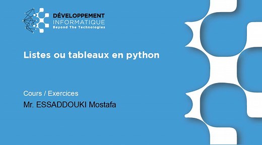 Listes ou tableaux en python