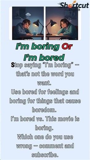 You're Saying "I'm Boring" Wrong! #english #learnenglish #education