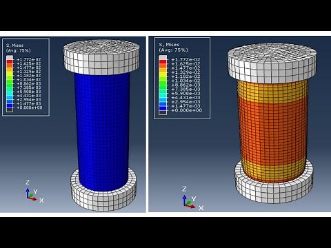 Abaqus tutorials: compression test of silicone rubber cylinder