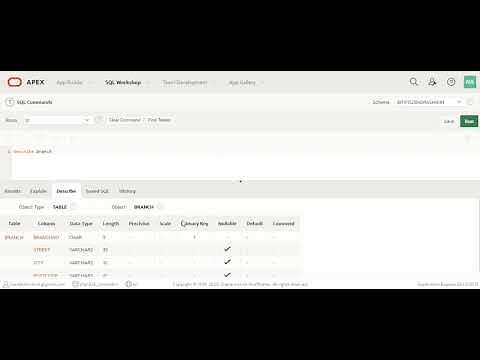 Using SQL Commands in Oracle APEX: Write, Run and Save SQL statements
