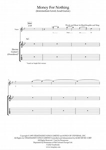 Money for Nothing (中級, リードギター) (ダイアー・ストレイツ) - ギター タブ譜と楽譜