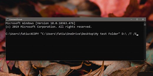 How to copy a folder structure on Windows 10