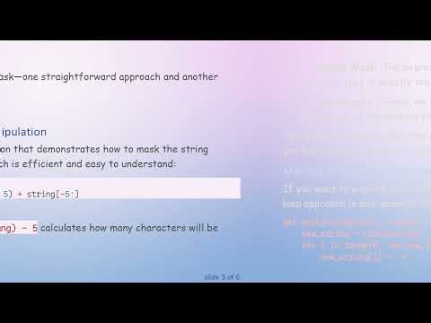 How to Mask All But the Last Five Characters of a String in Python