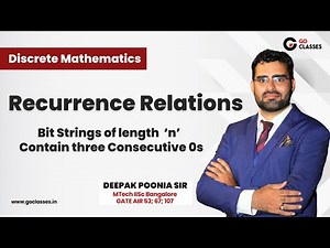 Example 4 | Recurrence Relation for Number of Bit Strings of length n Containing Three Consecutive 0