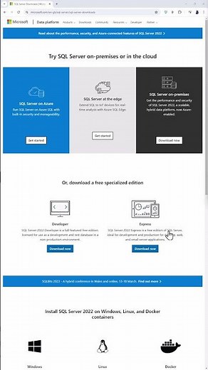 You can install SQL Server Express 2022 for free #shorts #sqlserver #sqlserver2022