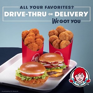 We're open and we're here for you. Visit our drive-thru or order Wendy's delivery. | Wendy's