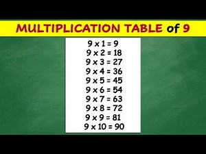 Multiplication Table of 9
