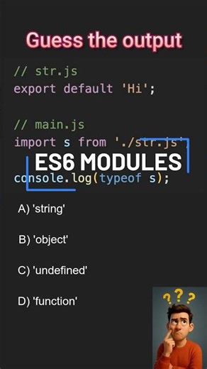 Javascript interview questions -es6 #shorts #short #shortsfeed #webdevelopment #javascript #ytshorts
