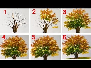 How to Paint a Tree with Acrylic lesson 15