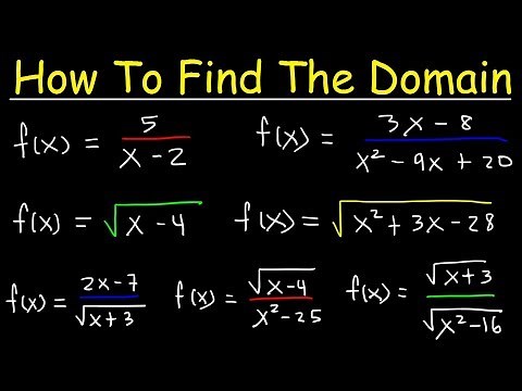 How To Find The Domain of a Function - Radicals, Fractions & Square Roots - Interval Notation