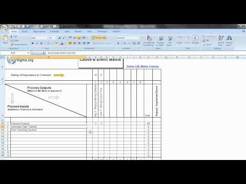 Cause & Effect Matrix
