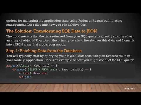 How to Populate a JSON Array with Data from Your MySQL Database