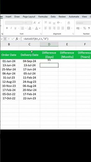 DATE DIFFERENCES Made Easy with DATEDIF in Excel!