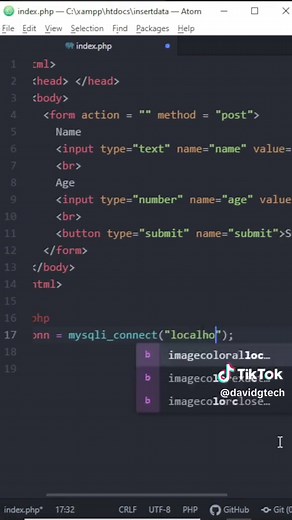 Insert HTML Form Data To MySQL Database In PHP | HTML PHP MySQL #html #php #mysql #programming