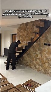 Dedicated Installer Assembling a Modern Metal Staircase