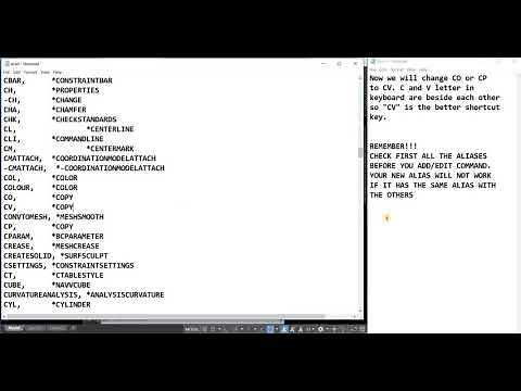 AUTOCAD - HOW TO EDIT COMMAND ALIASES