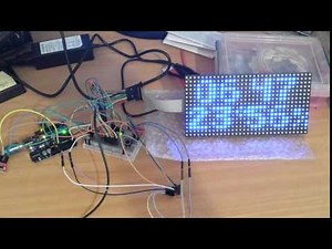 Arduino uno with 16x32 RGB LED matrix panel clock prototype