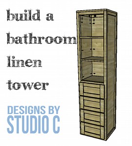 DIY Furniture Plans to Build a Bathroom Linen Tower