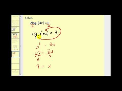 Solving Logarithmic Equations