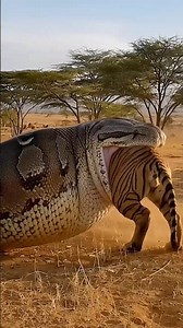 Giant Python Swallowing a Tiger