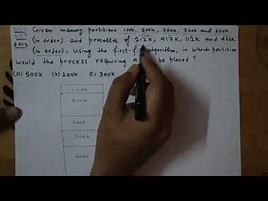 UGC NET 2012 | Memory Management | First Fit Algorithm