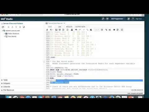 SAS Basics 14 ANOVA GLM