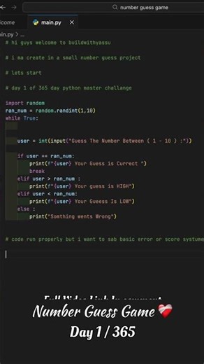 I Built a Small Python Game | Day 1/365