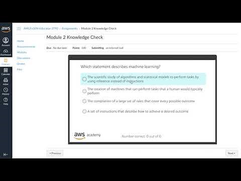 AWS Academy Machine Learning - Module 2 Knowledge Check - 2022 Version